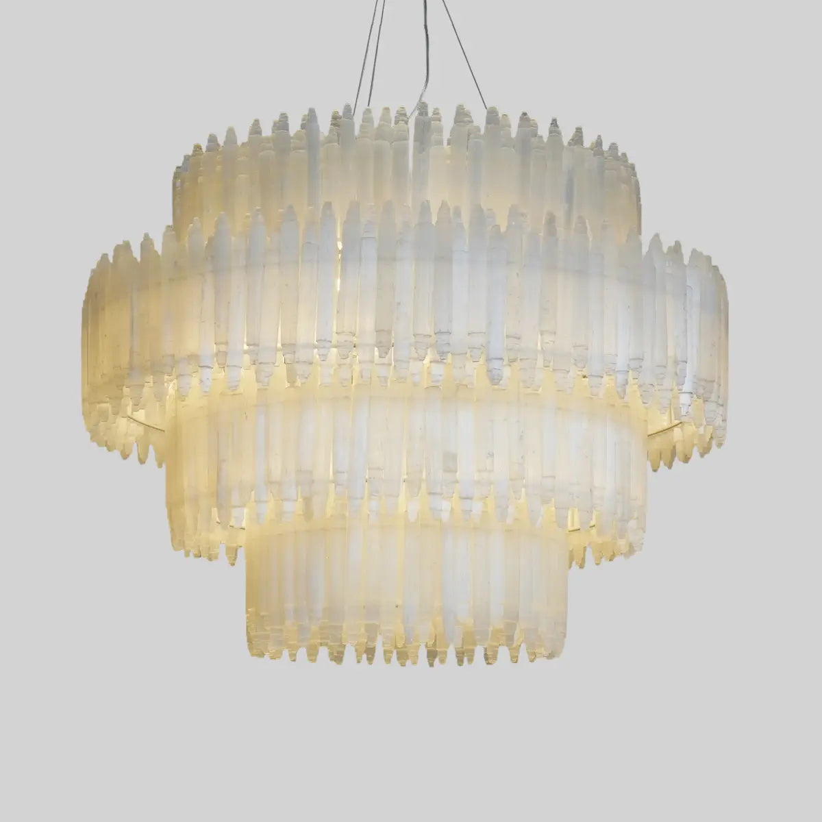 Art Selenite Layer Round Chandelier - Chandelier, Living Room, Selenite Series- Chandelier1-Luxehomezone