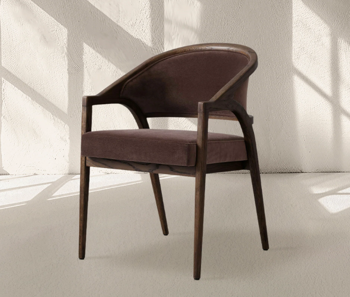 Artmee Upholstered Back Dining Arm Chair