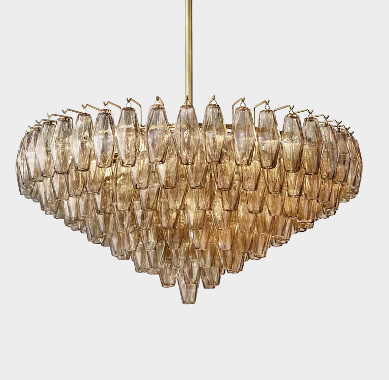 Chara Glass Tiered Round Chandelier 37"