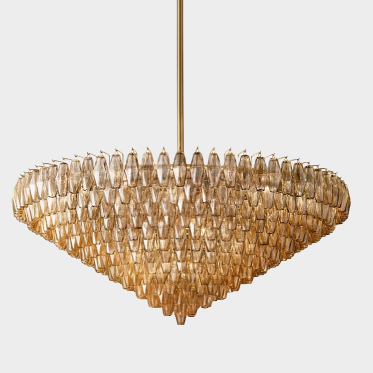 Chara Glass Tiered Round Chandelier 61"