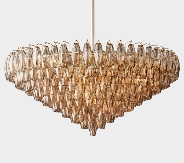 Chara Glass Tiered Round Chandelier 61"