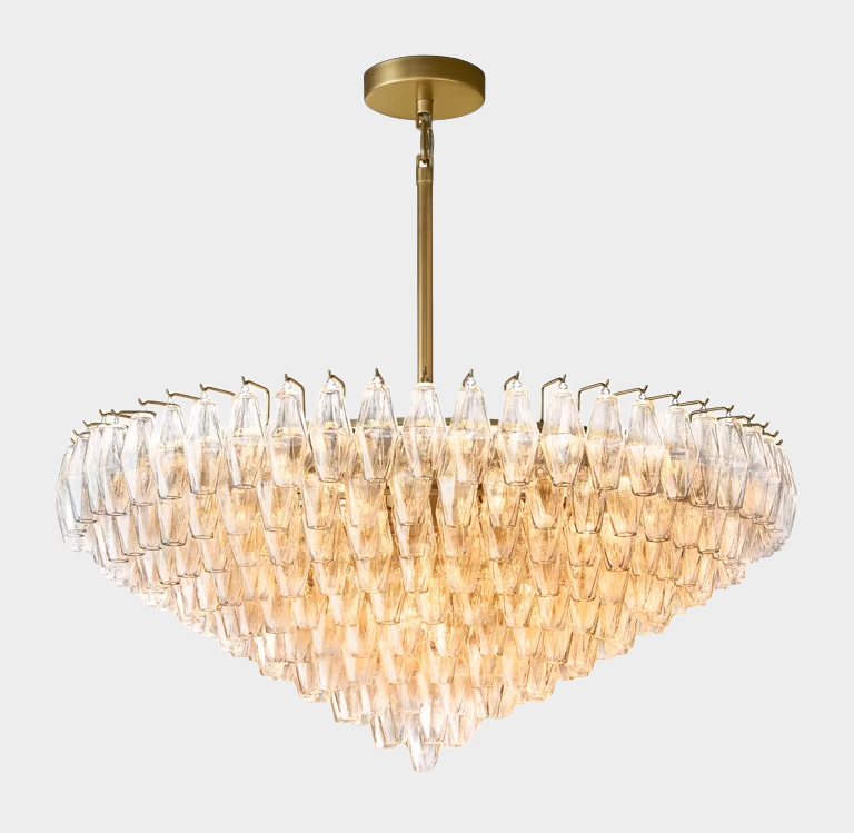Chara Glass Tiered Round Chandelier 47"