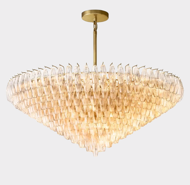 Chara Glass Tiered Round Chandelier 61"