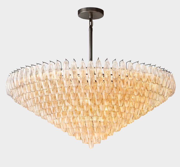 Chara Glass Tiered Round Chandelier 61"