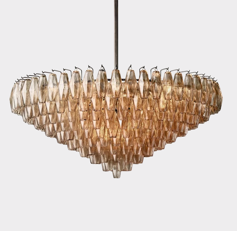 Chara Glass Tiered Round Chandelier 47"