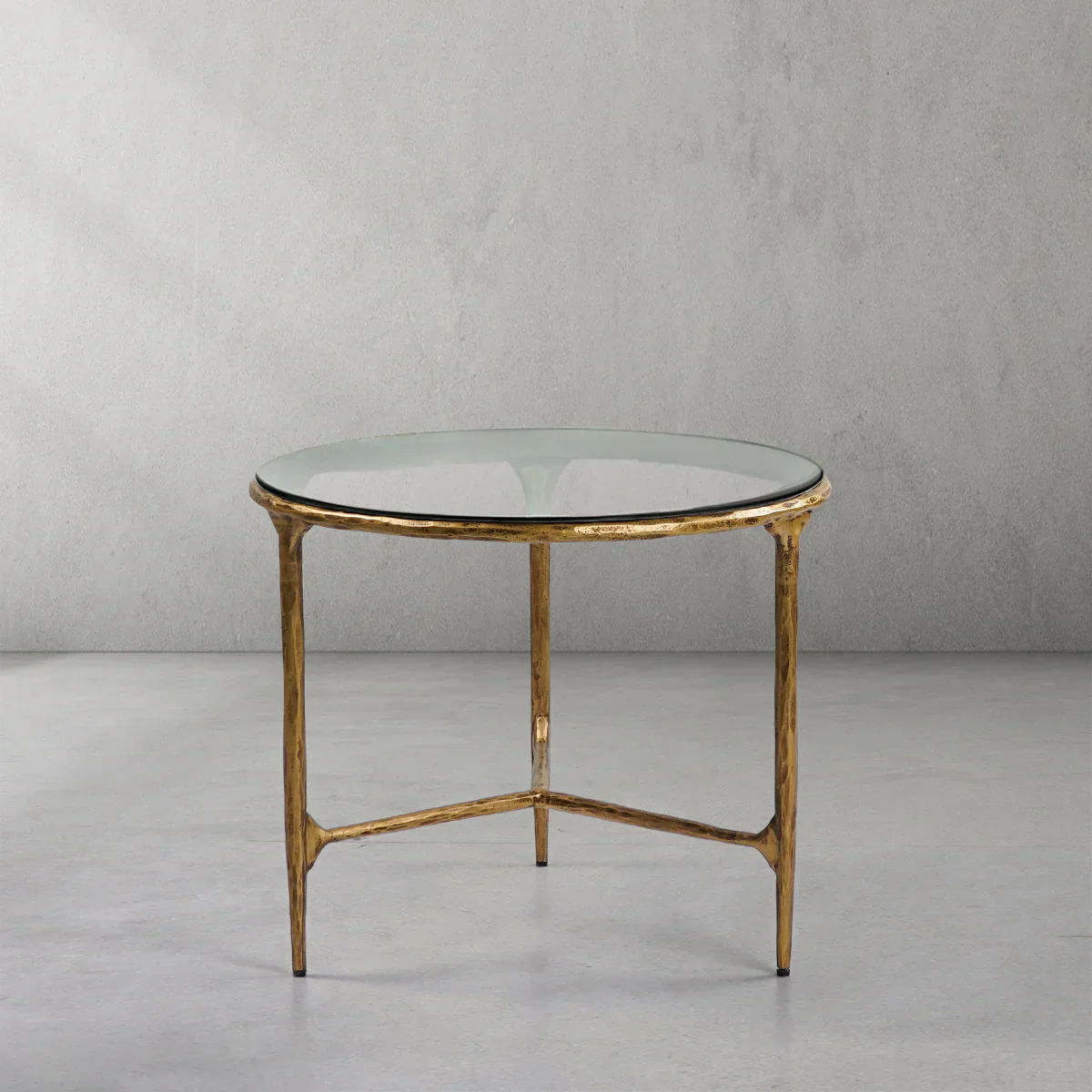 Thaddeus Glass Round Side Table 3 Leg 24"D