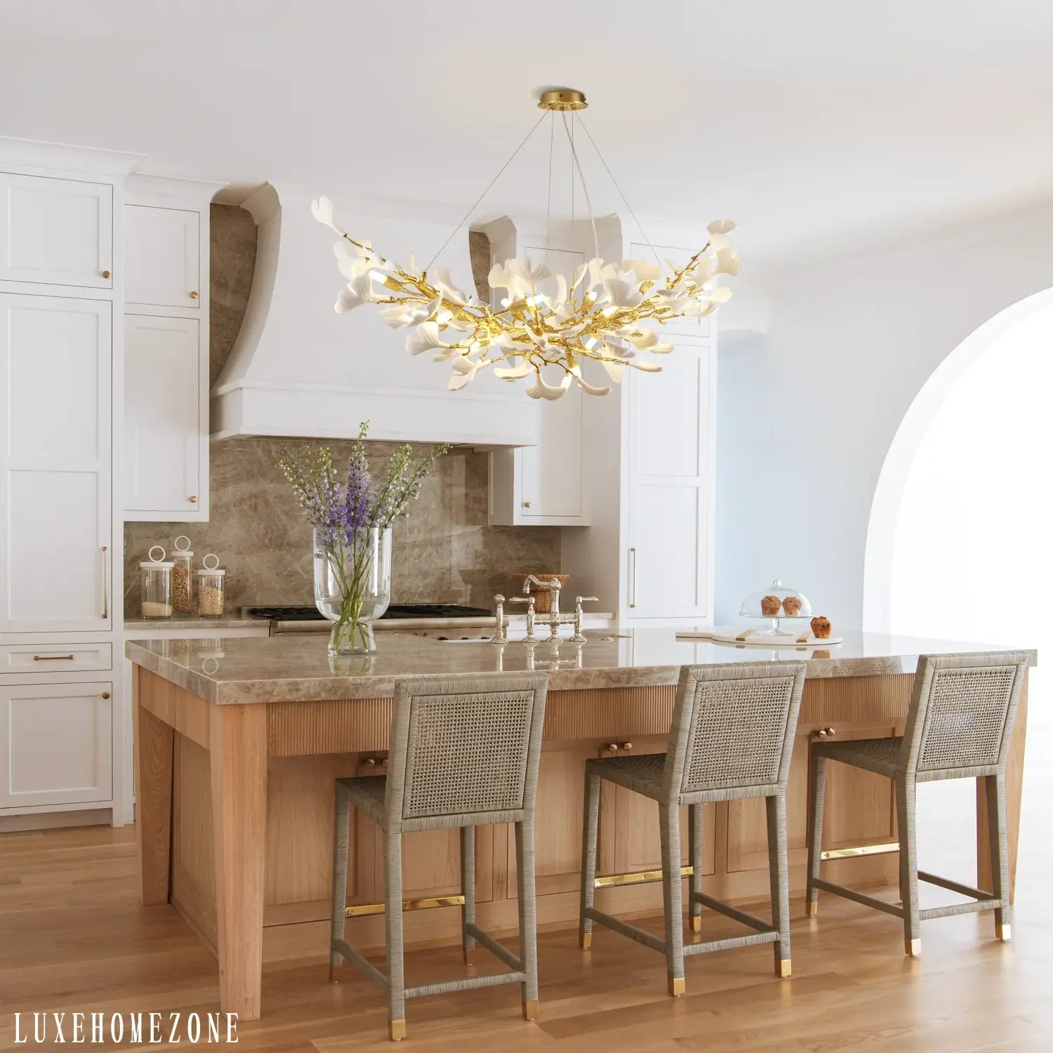 Ginkgo Rectangle Chandelier 55"