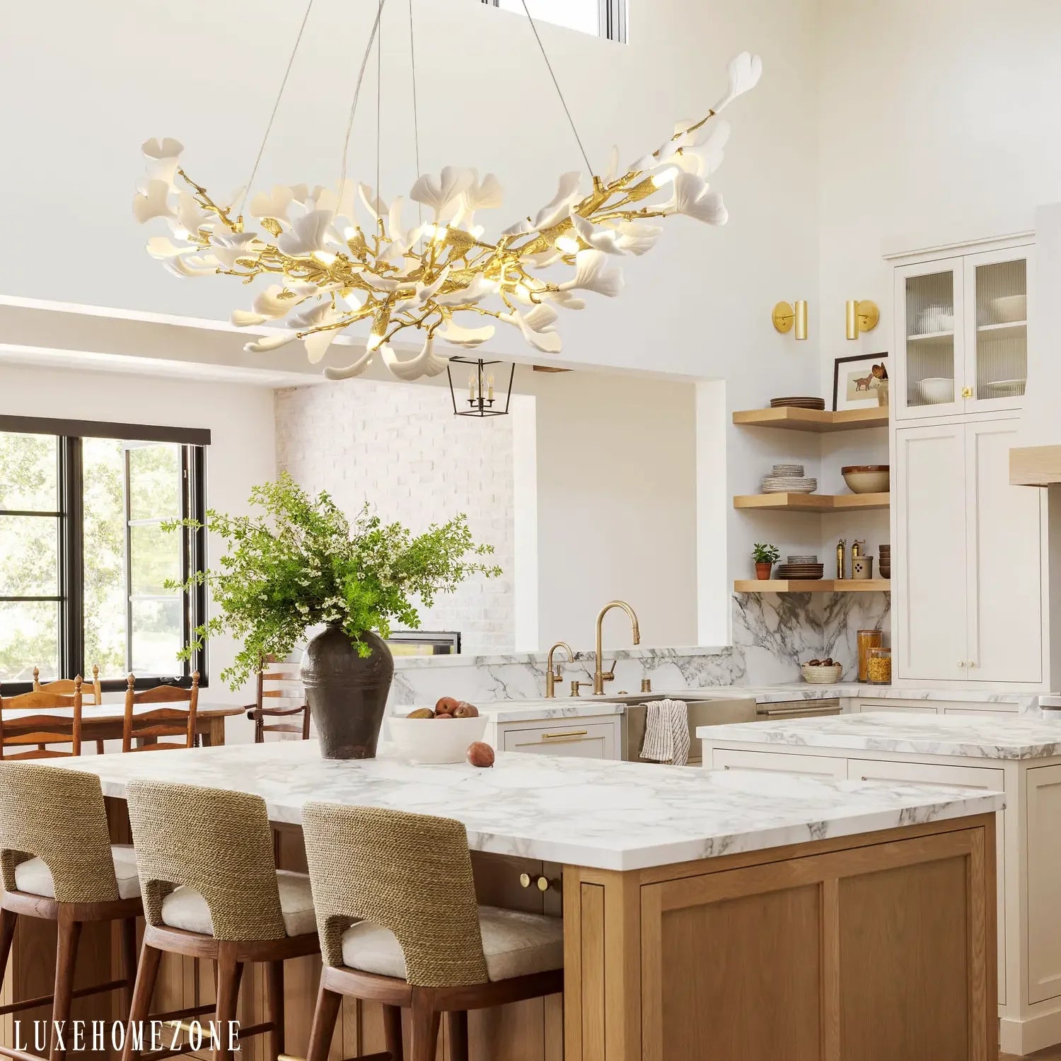 Ginkgo Rectangle Chandelier 55"