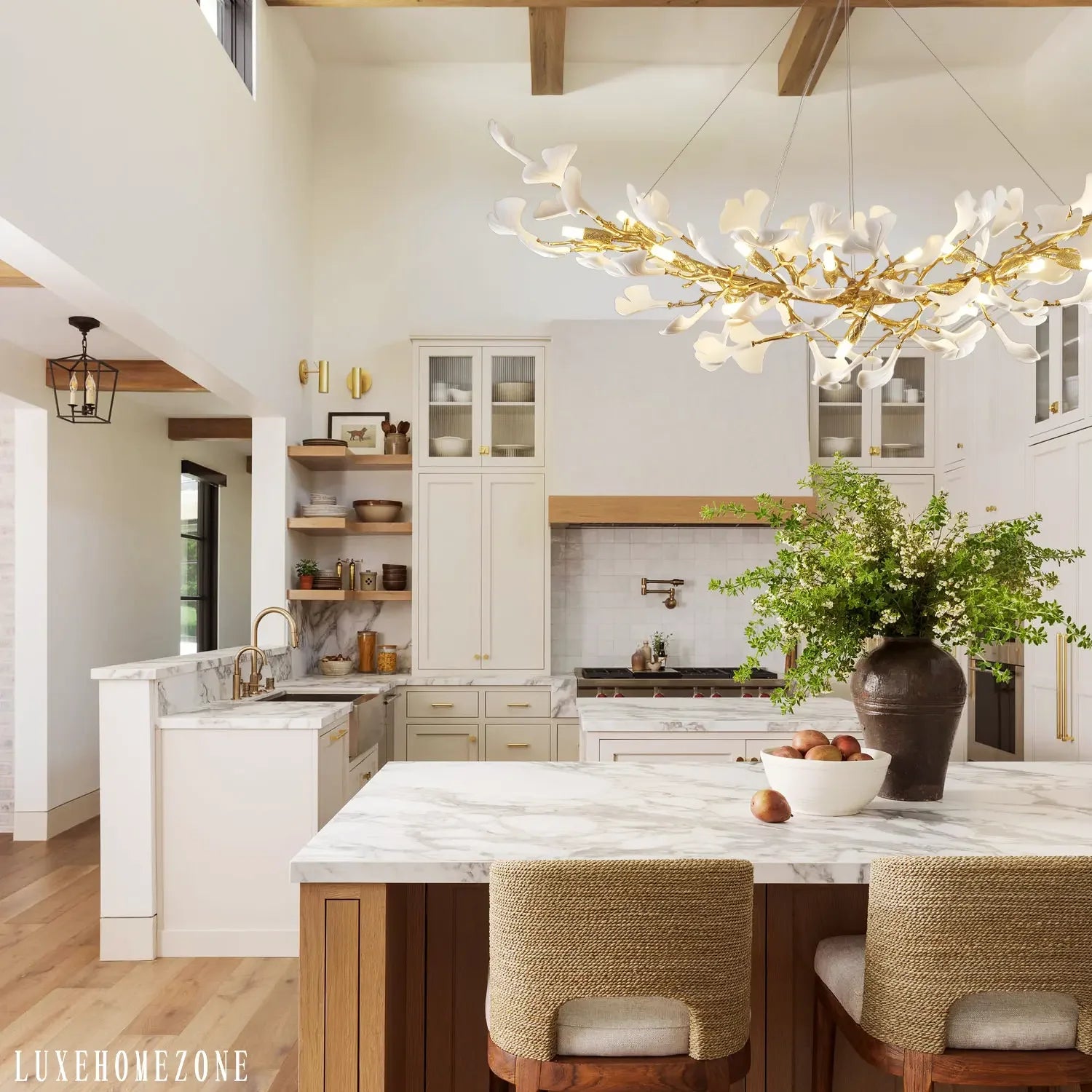 Ginkgo Rectangle Chandelier 55"