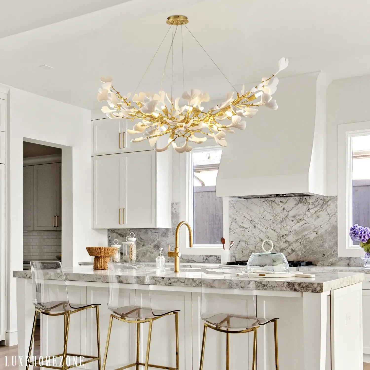 Ginkgo Rectangle Chandelier 55"