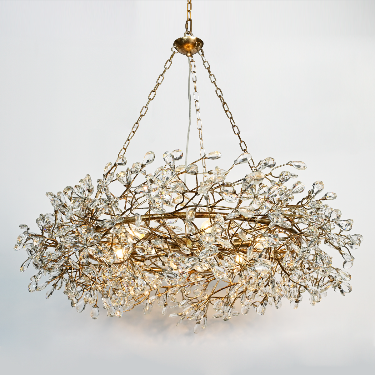 Crystal Flowers Fiore Crown Chandelier - All Products, Bedroom, Best Sellers, Branch, Chandelier, Dinner Room, Fiore Series, Kitchen- Chandelier1-Luxehomezone