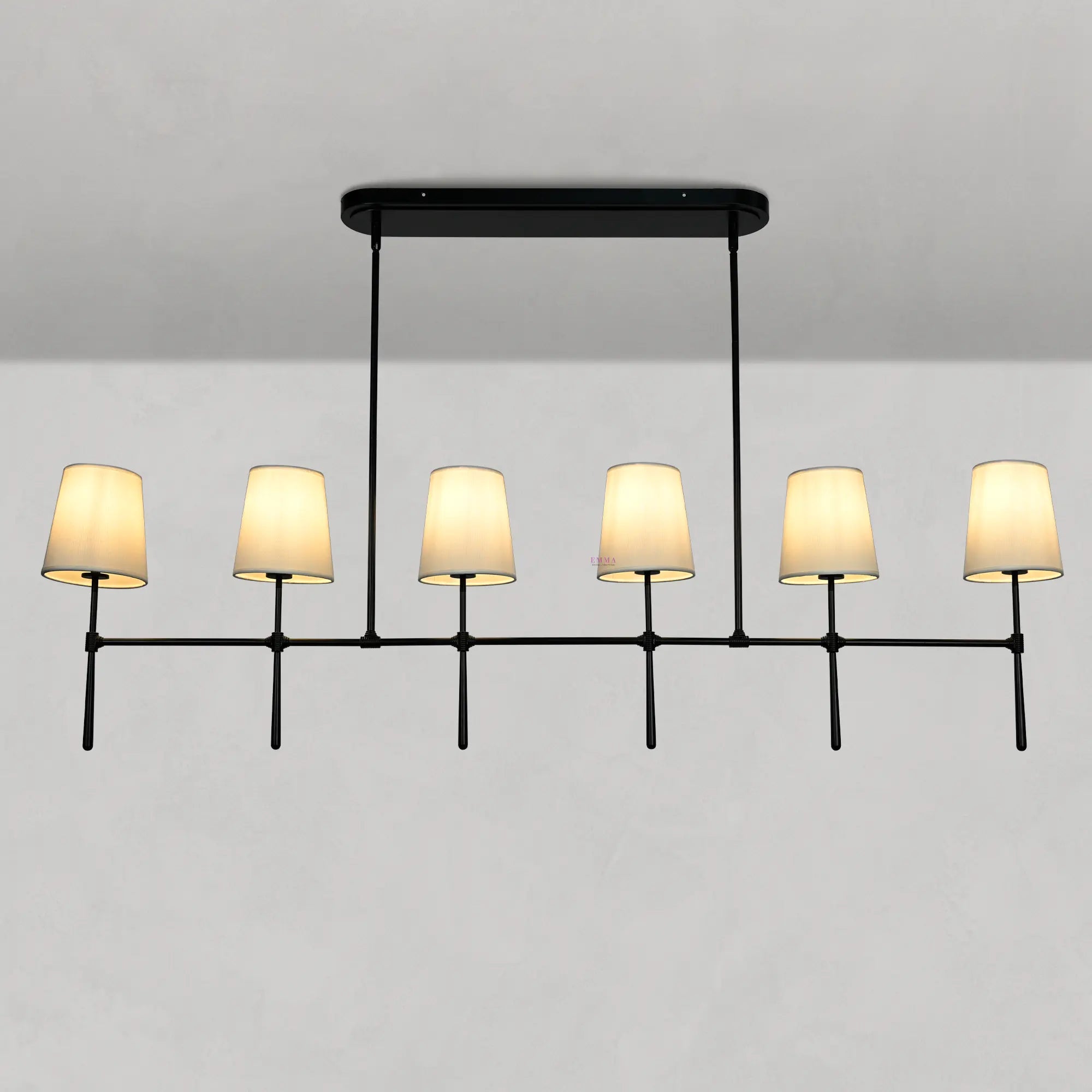Art Fabric Lamp Shade Rhode Linear Chandelier 50" 62" - Chandelier, Ins Review, Rhode Series- Chandelier1-Luxehomezone