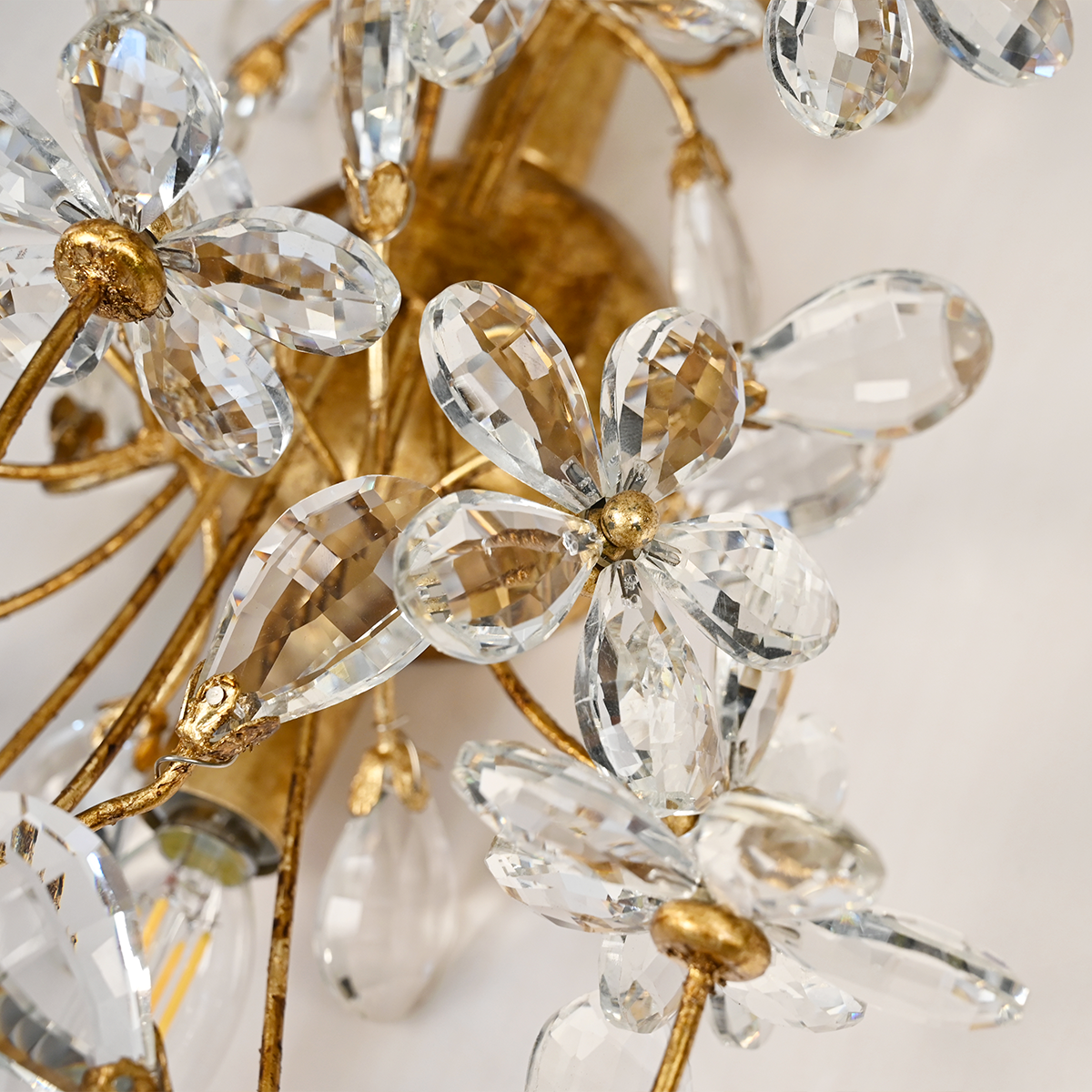 Crystal Flowers Fiore 2-Light Wall Sconce - All Products, Bedroom, Branch, Crystal, Dinner Room, Fiore Series, Ins Review, Wall Sconce- Wall Sconce1-Luxehomezone
