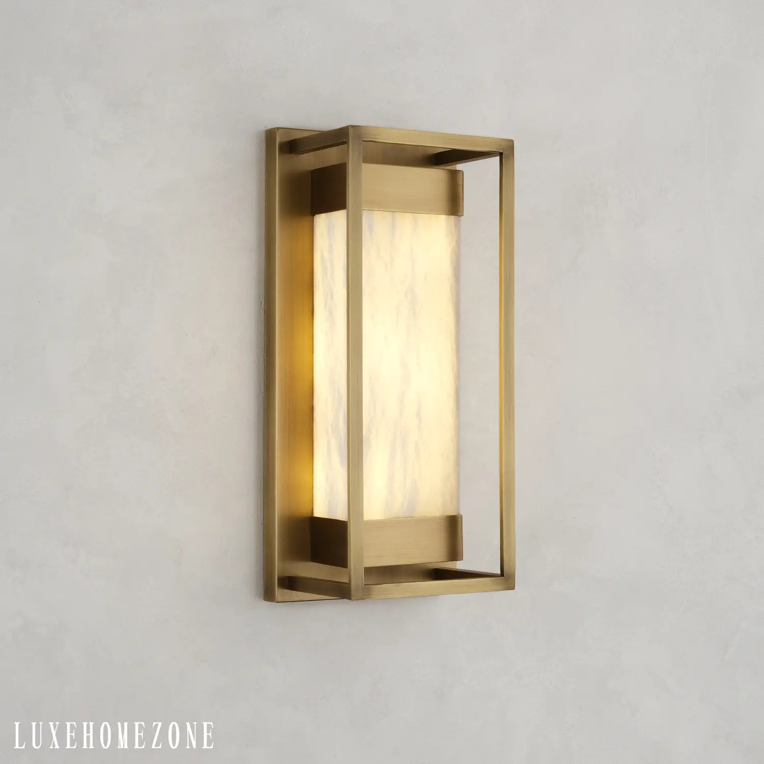 Maurizio Alabaster Square-Shaped Wall Sconces