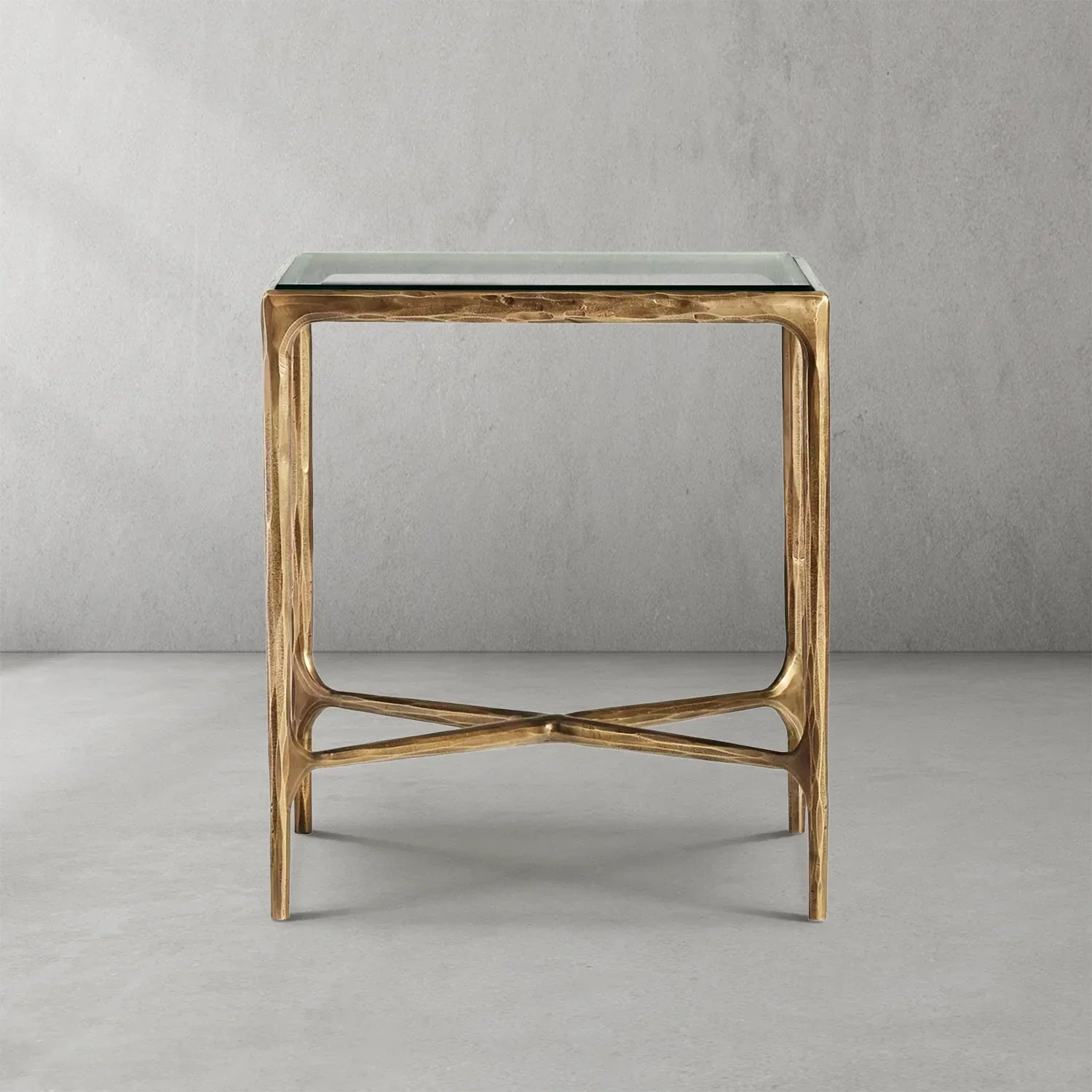 Thaddeus Glass Square Side Table 18" 22"