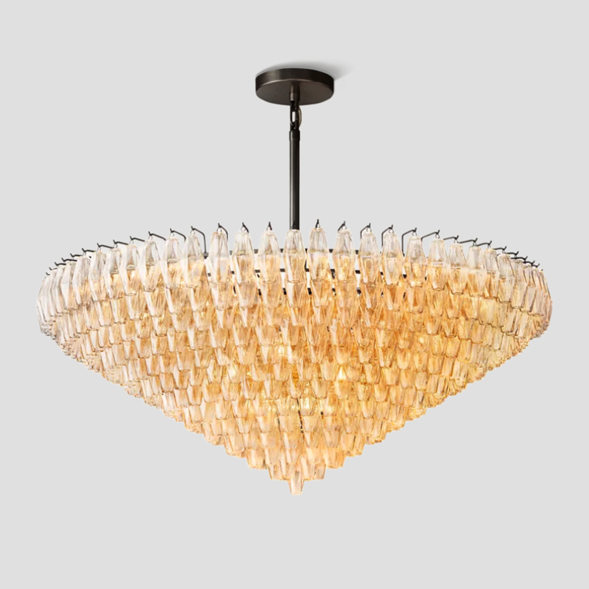 Chara Glass Tiered Round Chandelier 61"