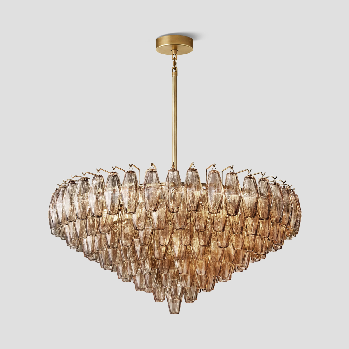 Chara Glass Tiered Round Chandelier 37"
