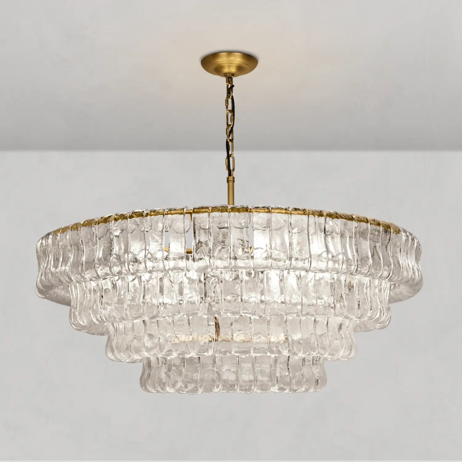 Art Glass Ghiaccio Round Chandelier 36" 48" 60" - All Products, Best Sellers, Chandelier, Ghiaccio Series- Chandelier1-Luxehomezone