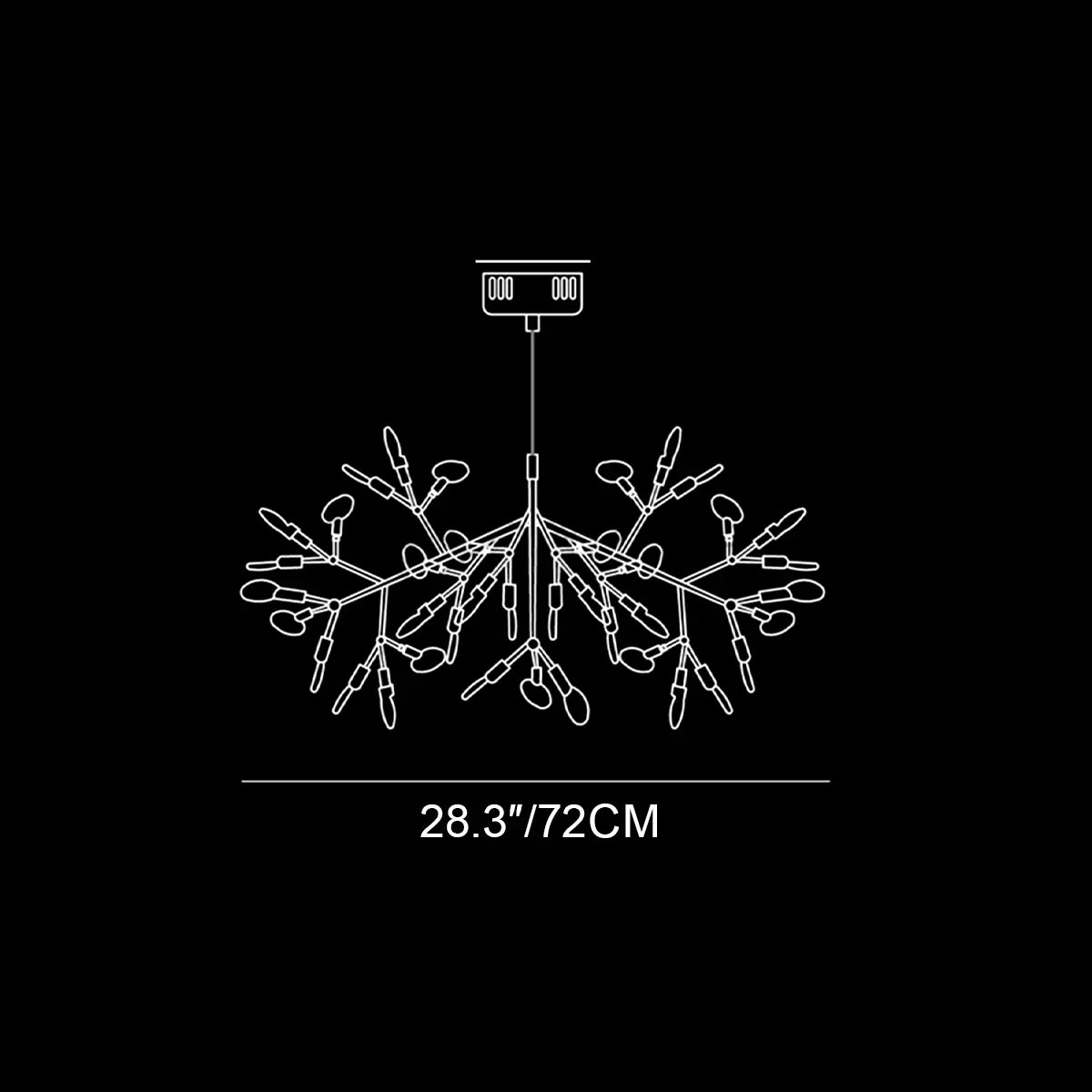 Black Firefly LED Chandelier 20''/29''/40''/60''