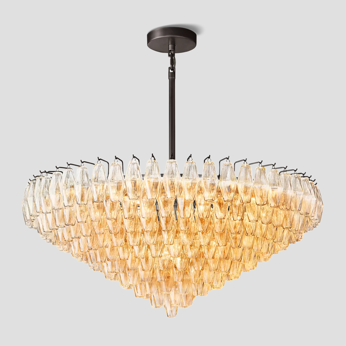 Chara Glass Tiered Round Chandelier 47"