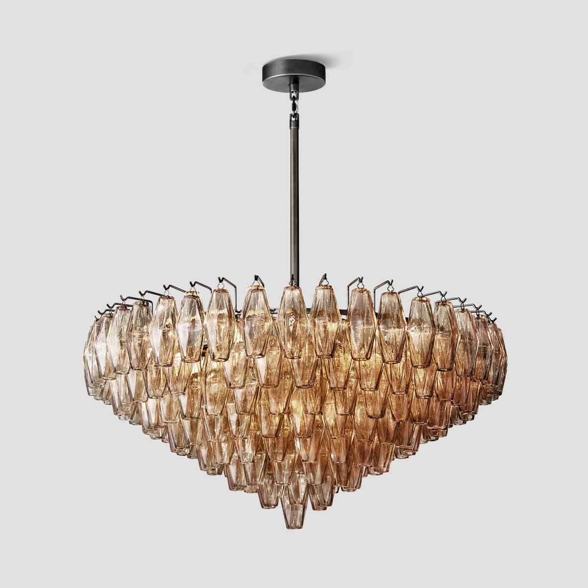 Chara Glass Tiered Round Chandelier 37"