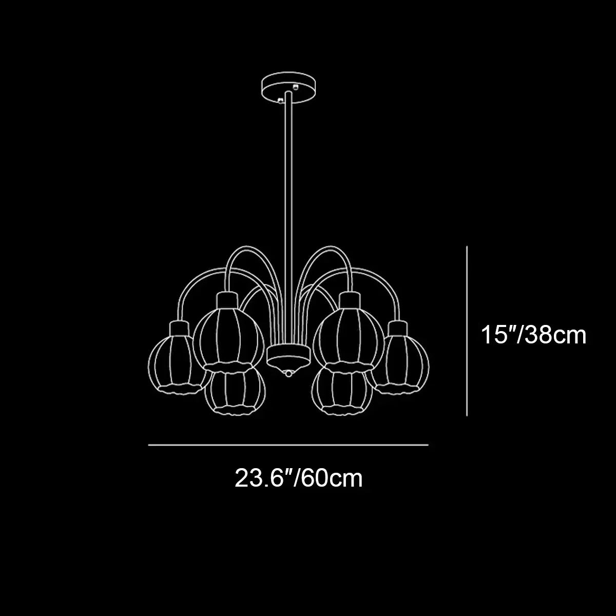 Golden Pumpkin Glass Chandelier with 3/5/6/8 heads