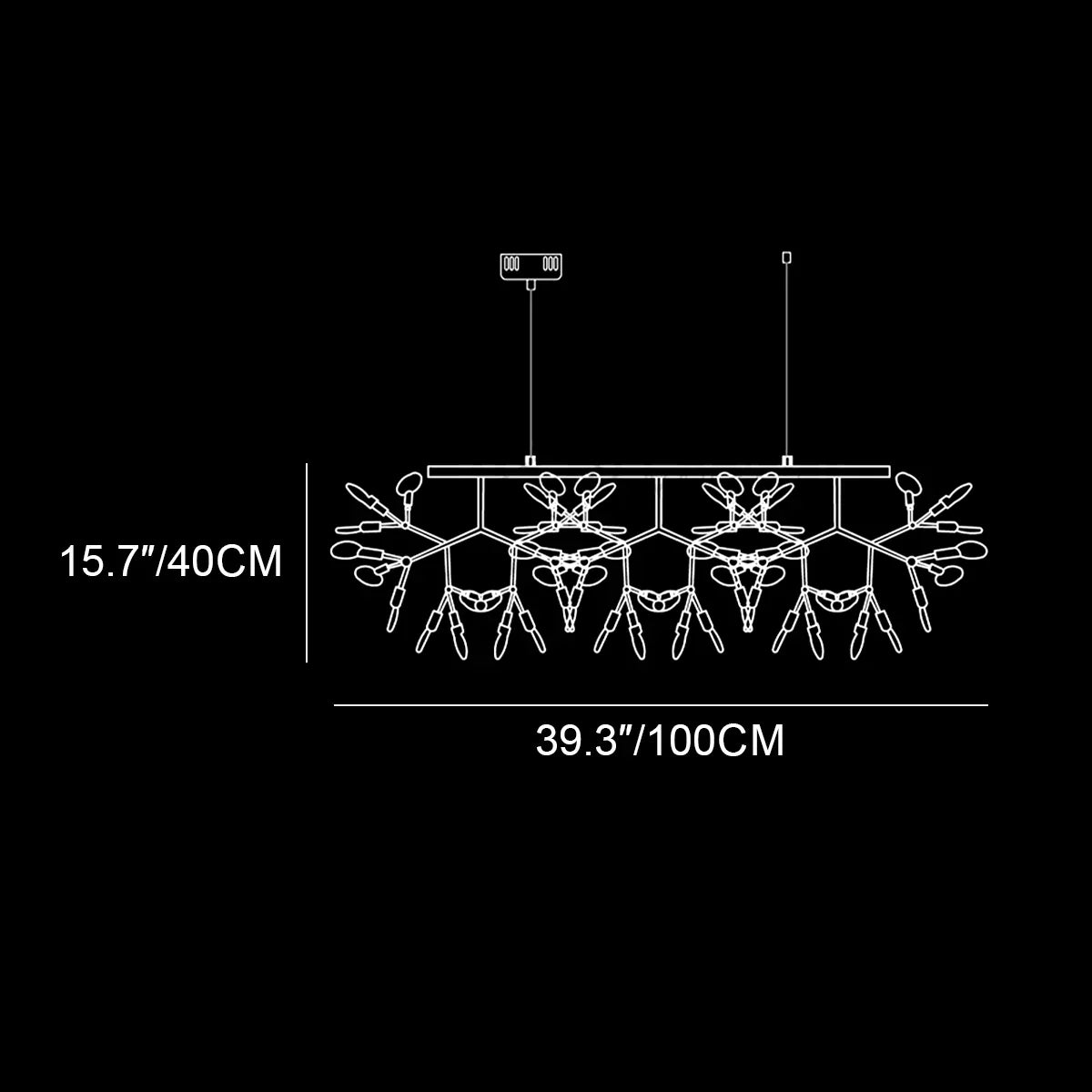 Black Firefly LED Chandelier 20''/29''/40''/60''