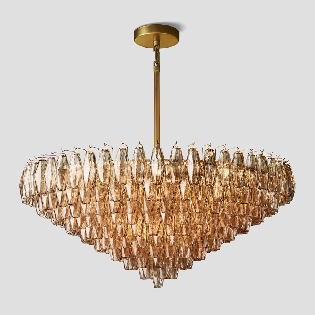 Chara Glass Tiered Round Chandelier 47"