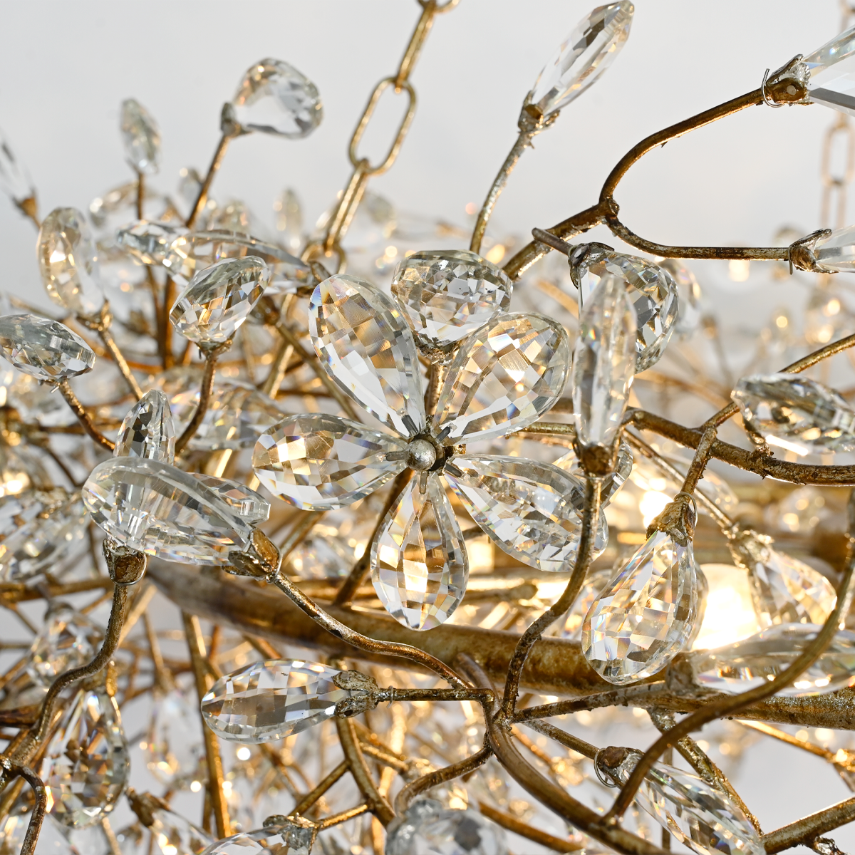 Crystal Flowers Fiore Crown Chandelier - All Products, Bedroom, Best Sellers, Branch, Chandelier, Dinner Room, Fiore Series, Kitchen- Chandelier1-Luxehomezone