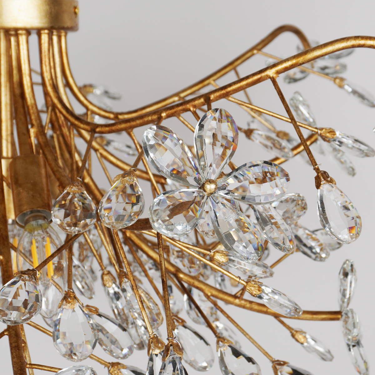 Crystal Flowers Fiore Flushmount - All Products, Bedroom, Best Sellers, Branch, Dinner Room, Fiore Series, Flushmounts, Ins Review- Flushmount1-Luxehomezone