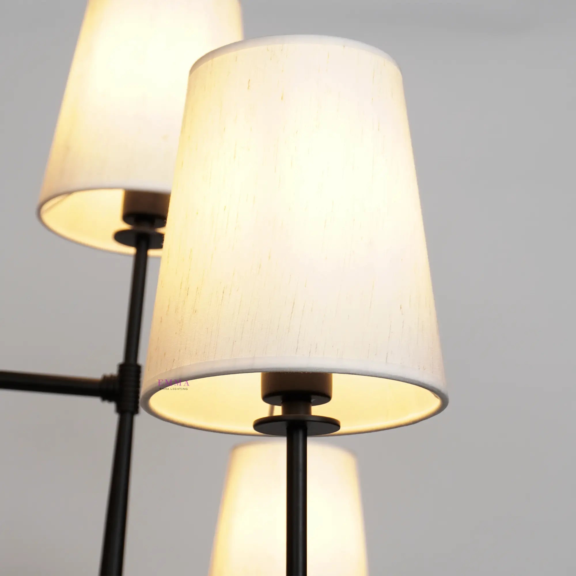 Art Fabric Lamp Shade Rhode 2-Tier Round Chandelier 48" - Best Sellers, Chandelier, Rhode Series- Chandelier1-Luxehomezone