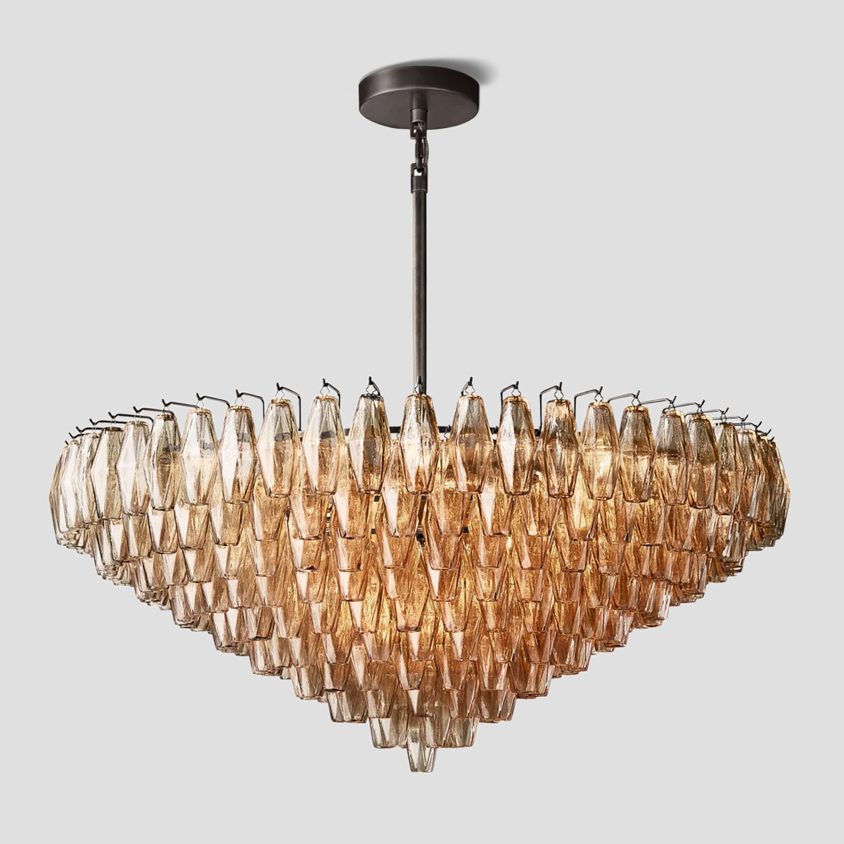 Chara Glass Tiered Round Chandelier 47"