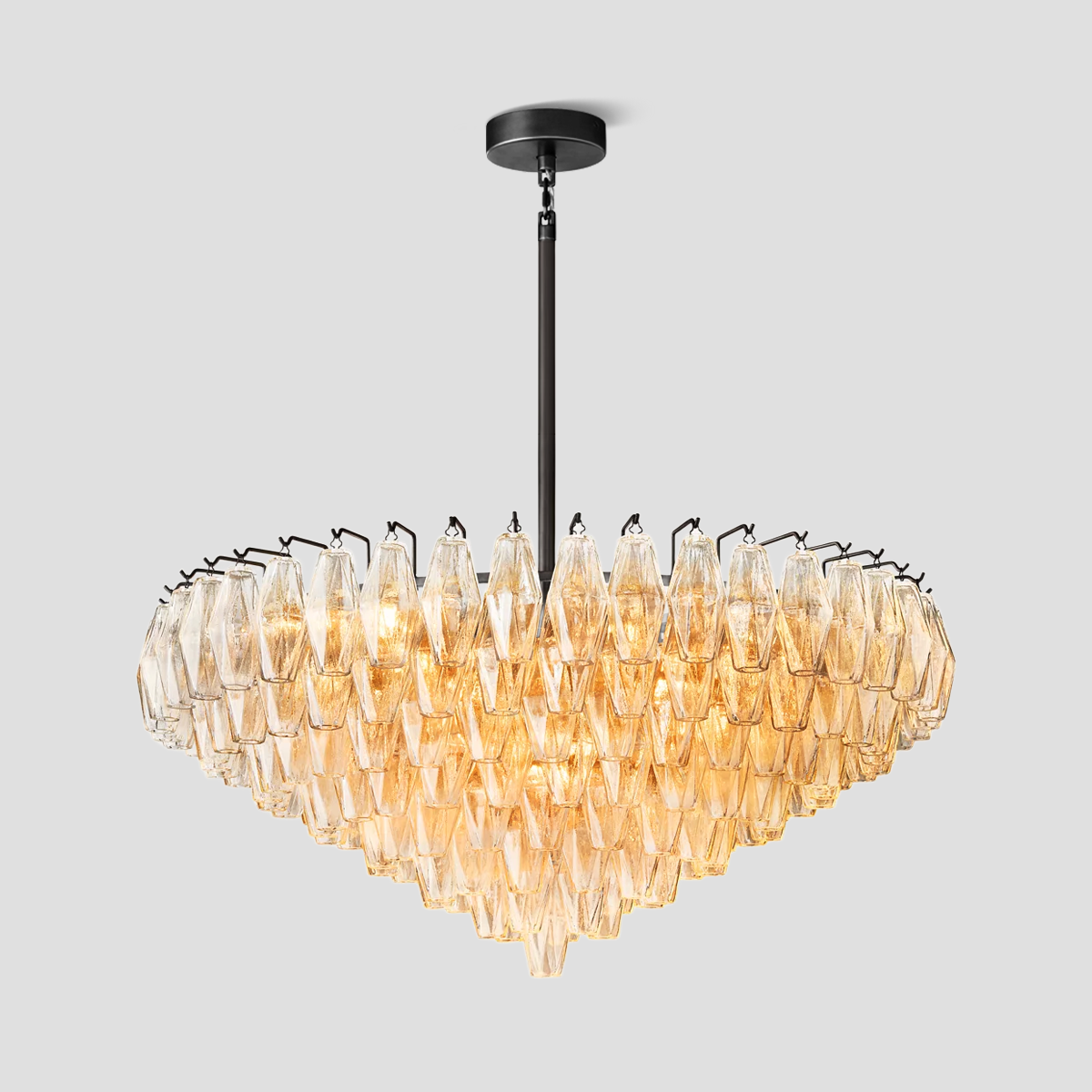 Chara Glass Tiered Round Chandelier 37"