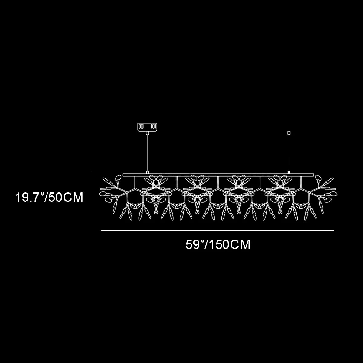 Black Firefly LED Chandelier 20''/29''/40''/60''