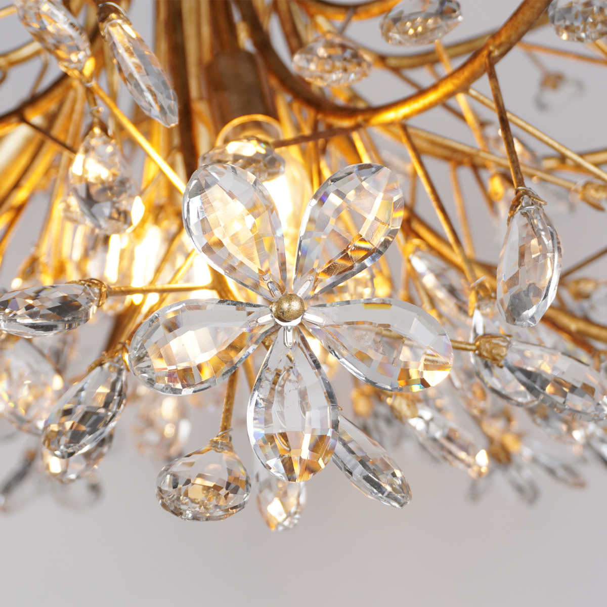 Crystal Flowers Fiore Flushmount - All Products, Bedroom, Best Sellers, Branch, Dinner Room, Fiore Series, Flushmounts, Ins Review- Flushmount1-Luxehomezone