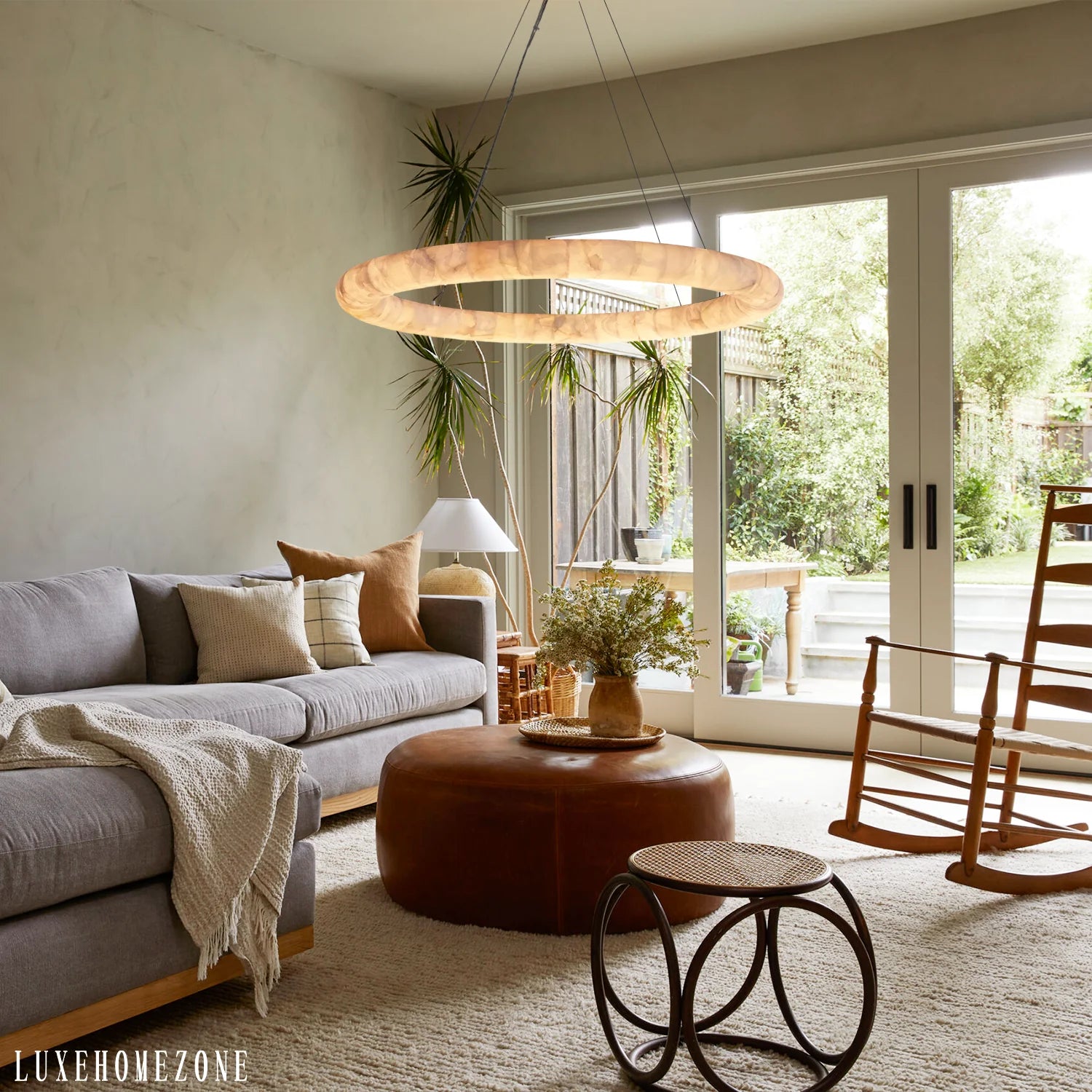 Lisse Alabaster Round Chandelier 30" 40" 60"