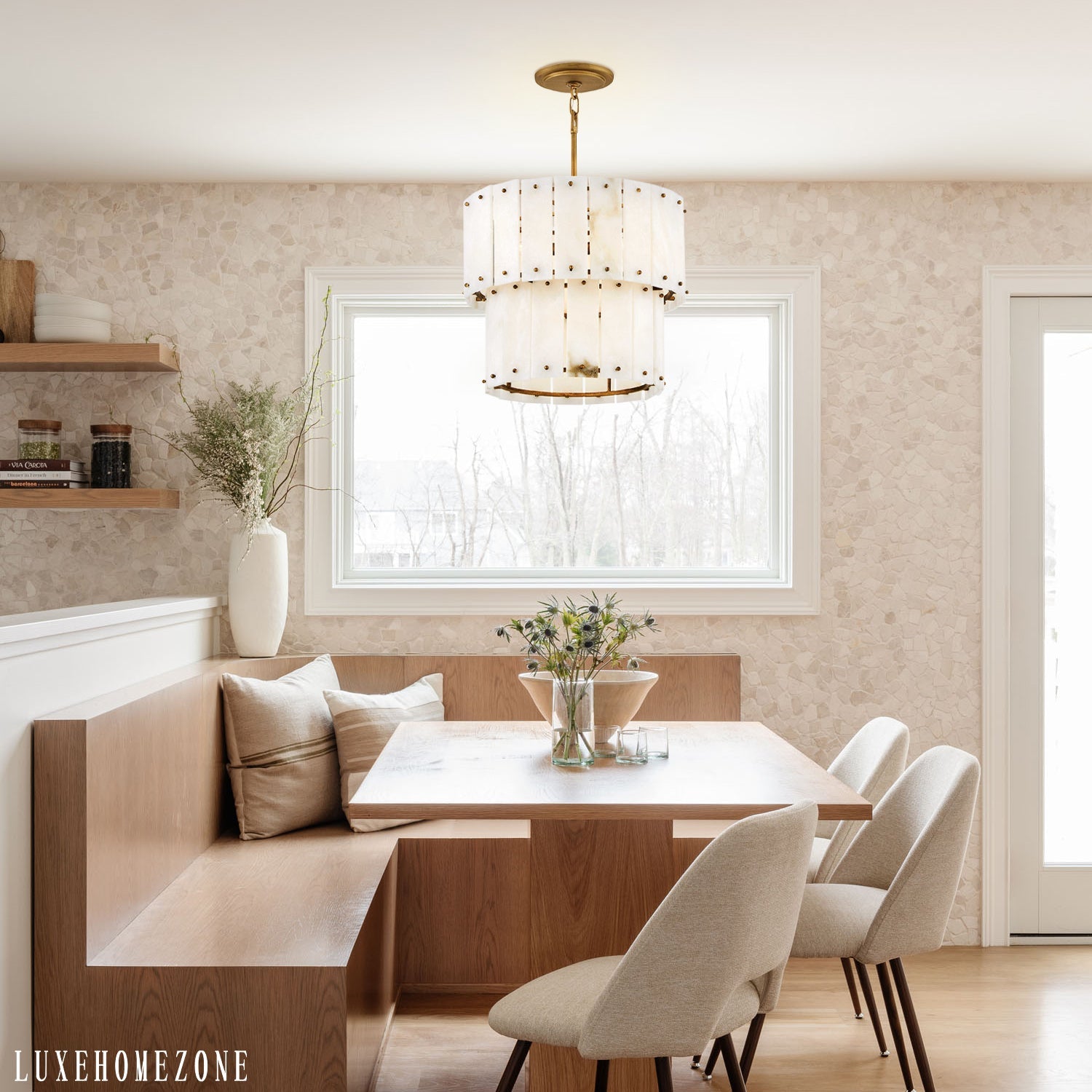 Rancho Alabaster 2-Tier Round Chandelier 18"