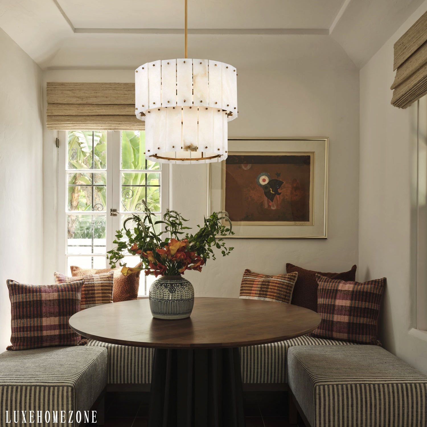Rancho Alabaster 2-Tier Round Chandelier 18"