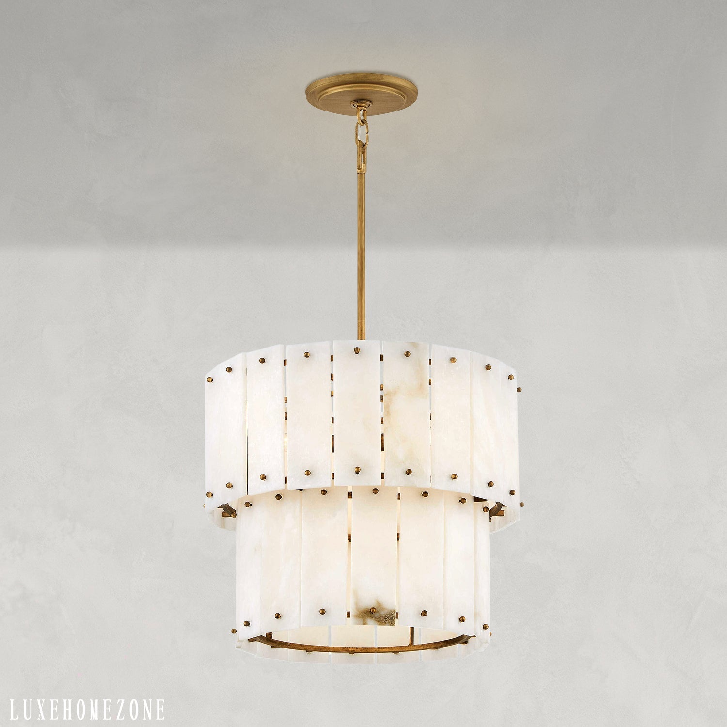 Rancho Alabaster 2-Tier Round Chandelier 18"