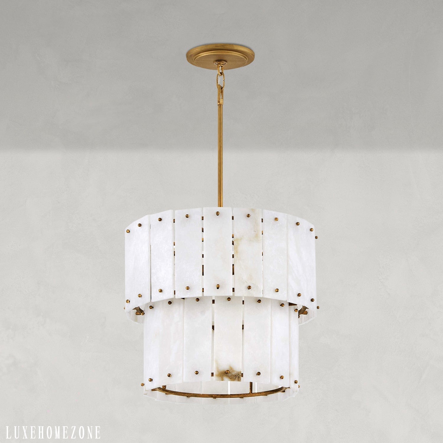 Rancho Alabaster 2-Tier Round Chandelier 18"