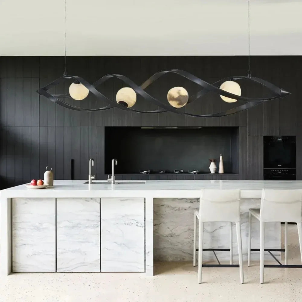 Spiral Alabaster Modern Chandelier - Alabaster, alabaster2024, Bedroom, Chandelier, Dining Room, Entry, Hallway, Kitchen, Living Room, Modern, Restaurant, Spiral-1-Luxehomezone
