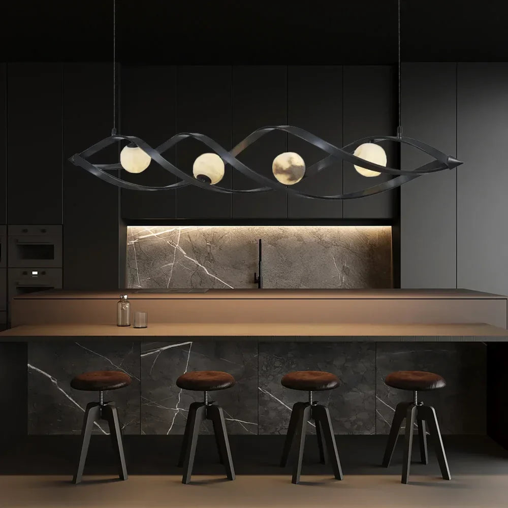 Spiral Alabaster Modern Chandelier - Alabaster, alabaster2024, Bedroom, Chandelier, Dining Room, Entry, Hallway, Kitchen, Living Room, Modern, Restaurant, Spiral-1-Luxehomezone