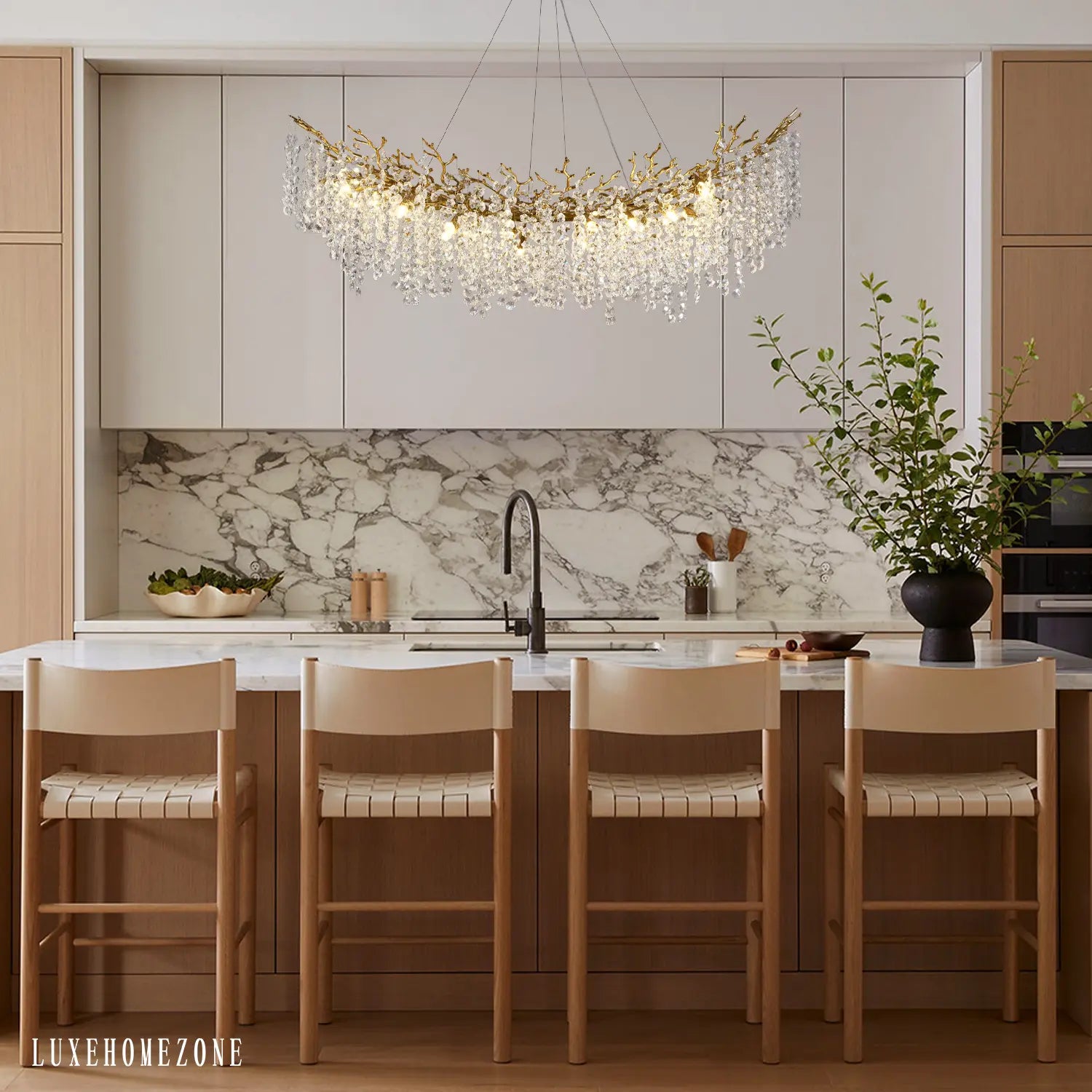 Solara Round Tree Branch Chandelier 30" 40" 55" Tree Branch