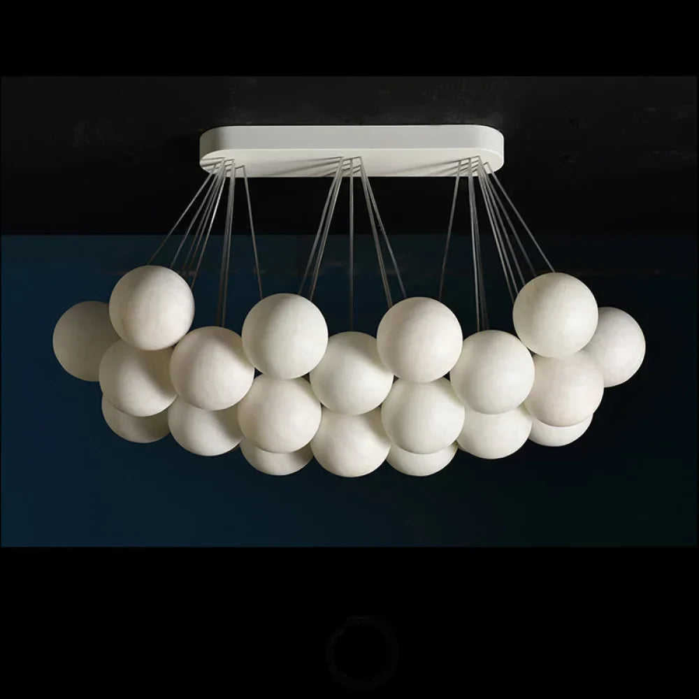 Tristan Modern Rectangular Chandelier Alabaster Ball Chandelier - Alabaster, Alabaster lightings, Ball, Bedroom, CCCC, Chandelier, Chandeliers, Dining & Kitchen, Dining Room, entryway, foyer, Hallway, Hotel, Living Room, Modern, Rectangular-1-Luxehomezone