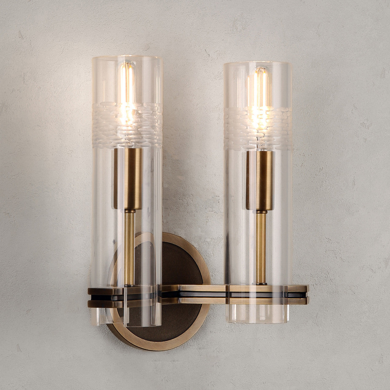 Carney Double Sconce Brass