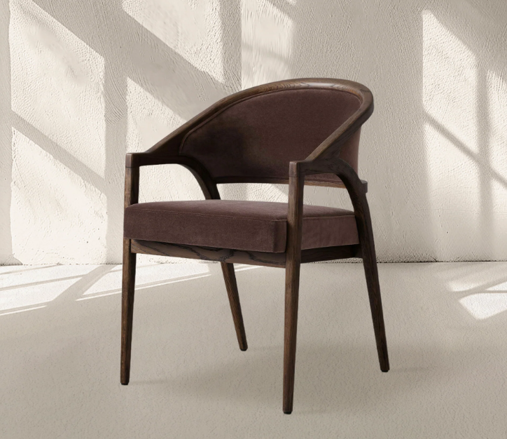 Artmee Upholstered Back Dining Arm Chair