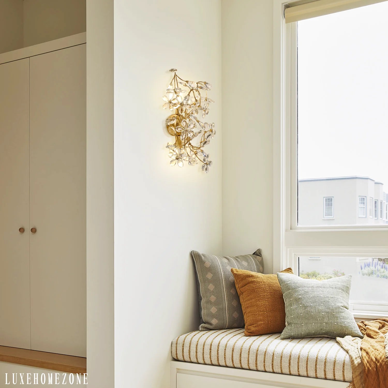 Fiore Crystal Flowers 2-Light Wall Sconce
