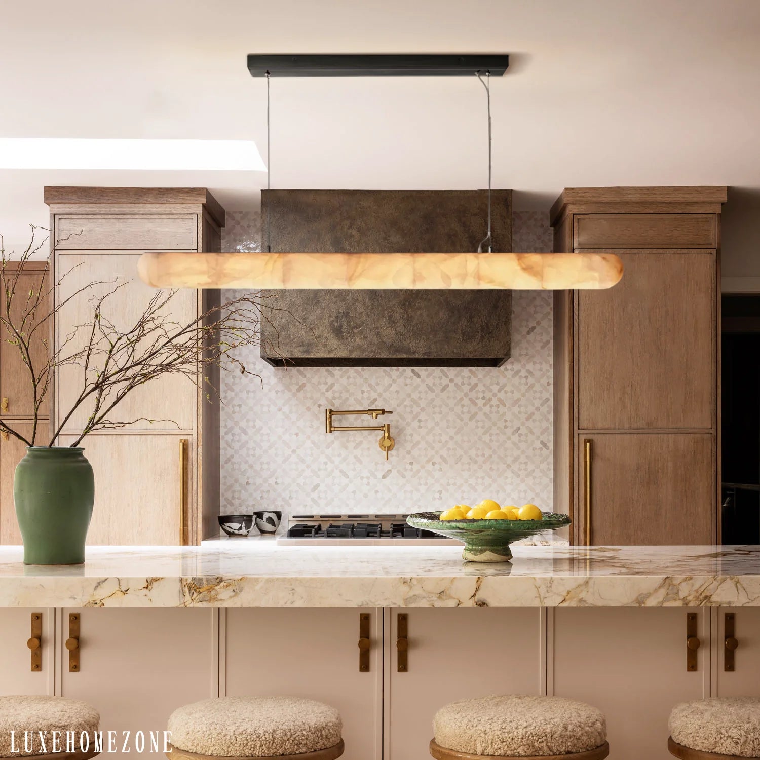 Lisse Alabaster Linear Chandelier 60" 80"
