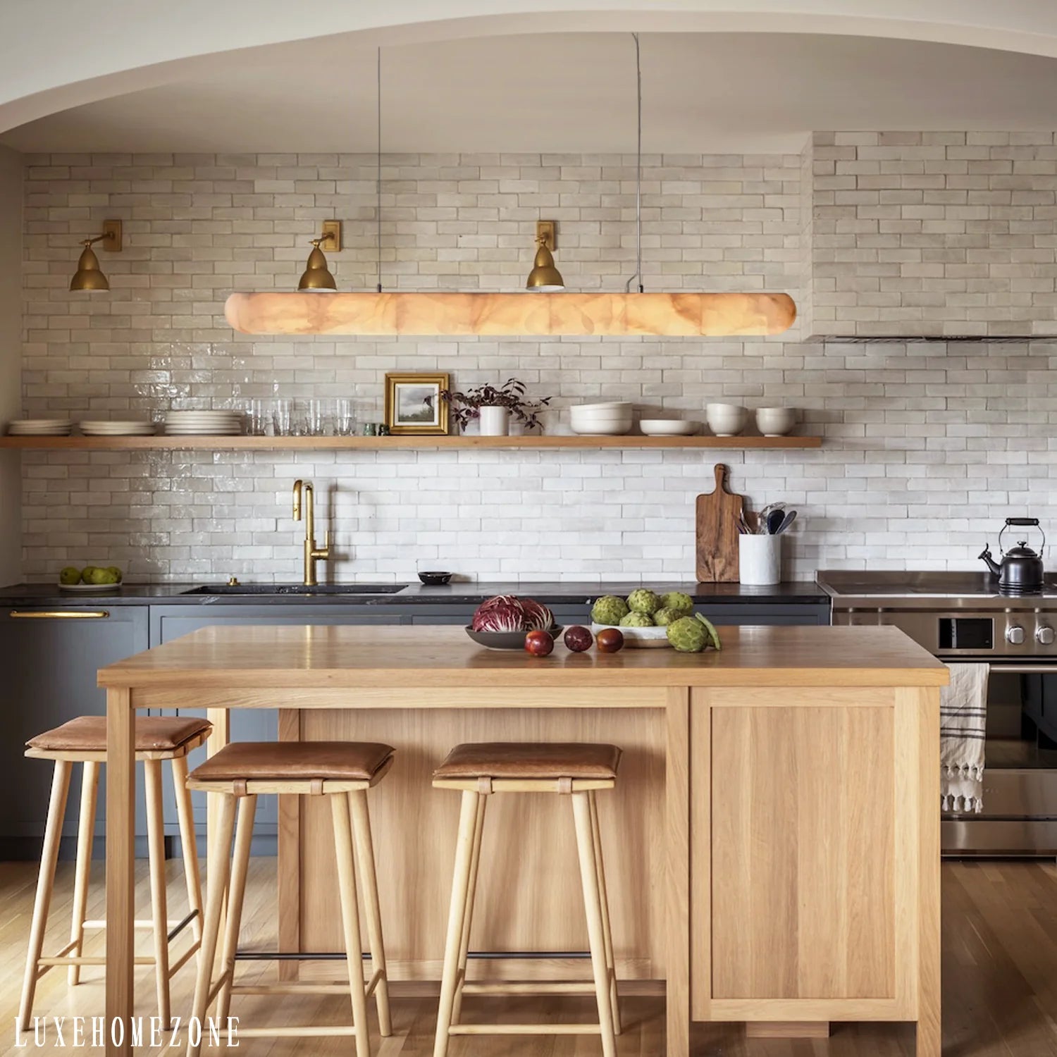 Lisse Alabaster Linear Chandelier 60" 80"