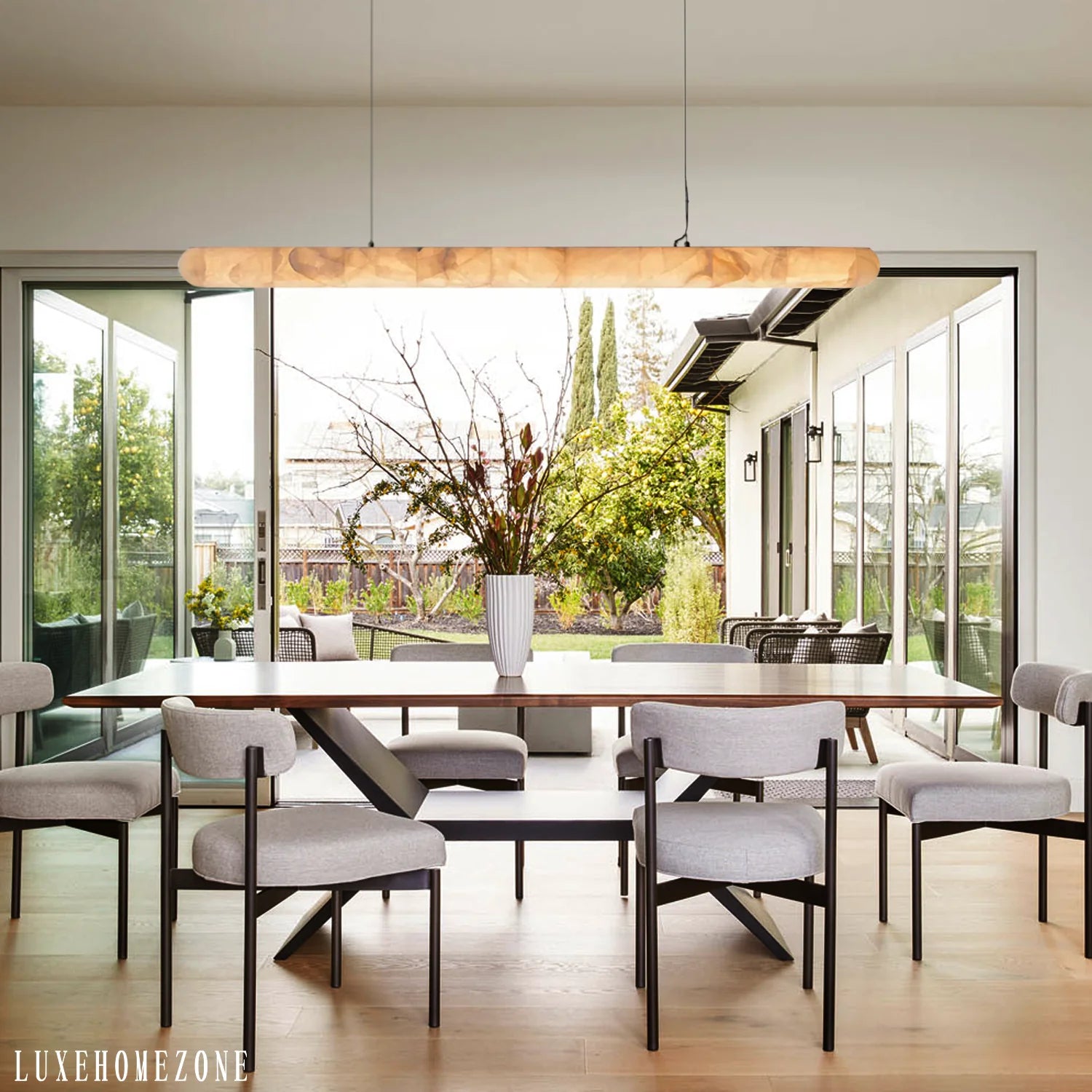 Lisse Alabaster Linear Chandelier 60" 80"